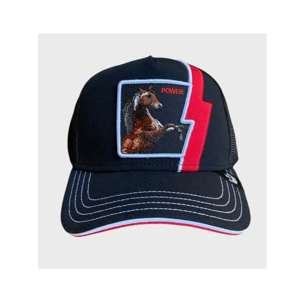NWT GOORIN BROS. Horse Power HP The Farm Trucker Hat Cap One Size Black Red NEW
